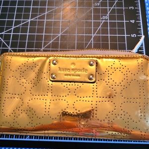 Kate Spade Metro Spade Continental Gold Wallet/ excellent